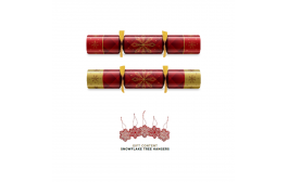 12" Rhombus DUNI Bordeaux/Gold W/B Mixed Box Cracker Tree Hanger